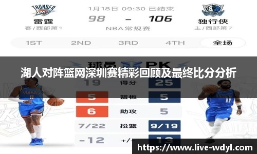 湖人对阵篮网深圳赛精彩回顾及最终比分分析